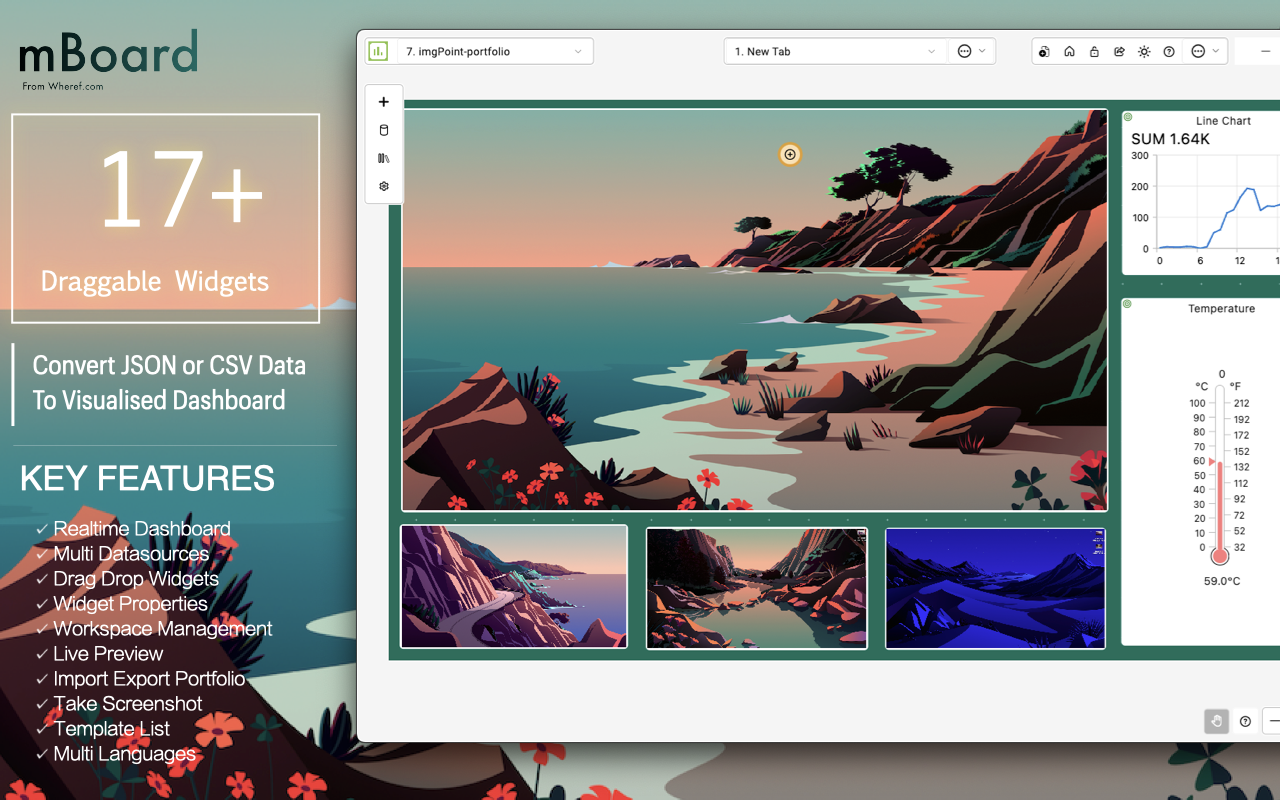 mBoard on desktop