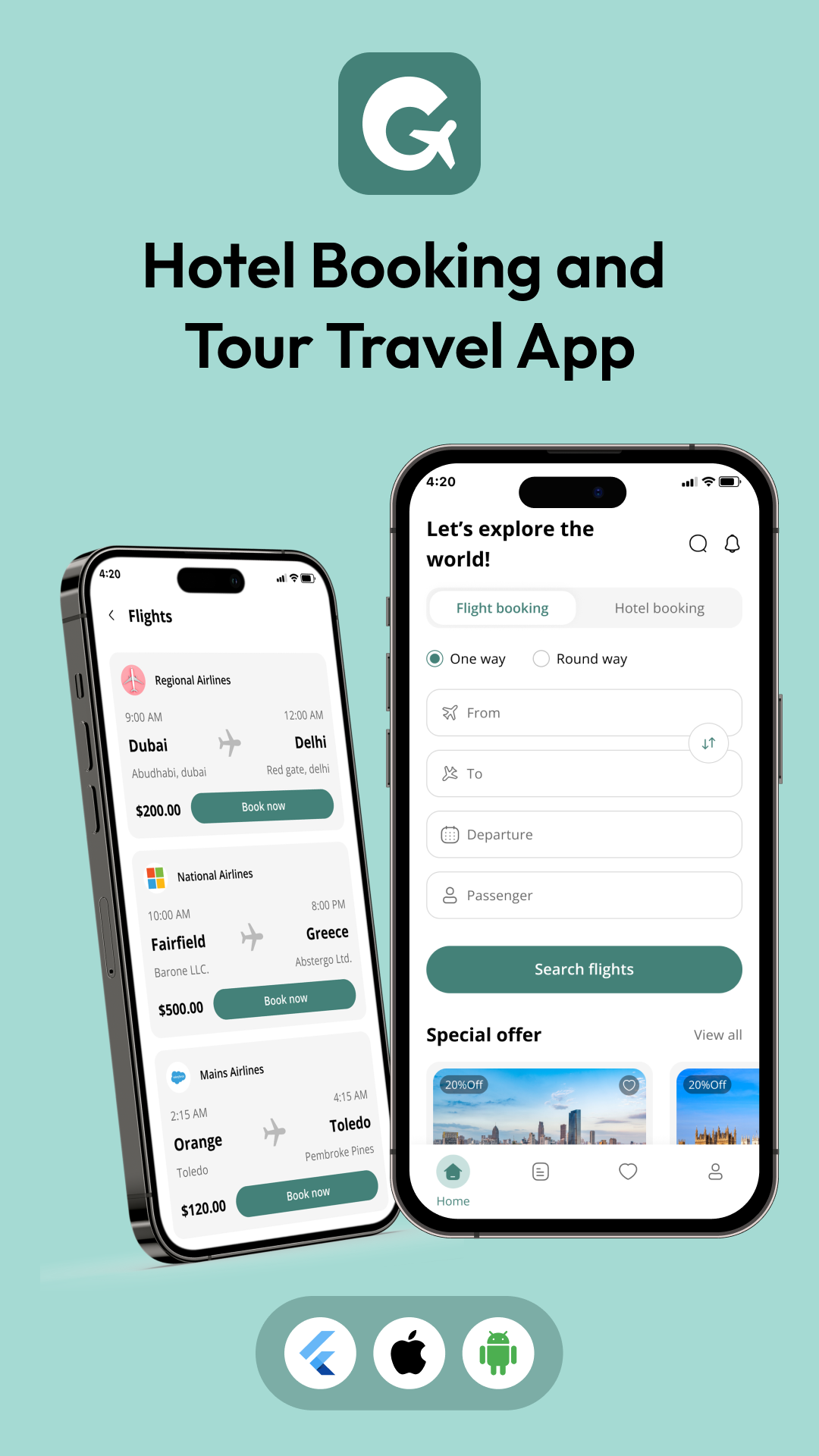Hotel + Tours Booking App in Flutter screenshot