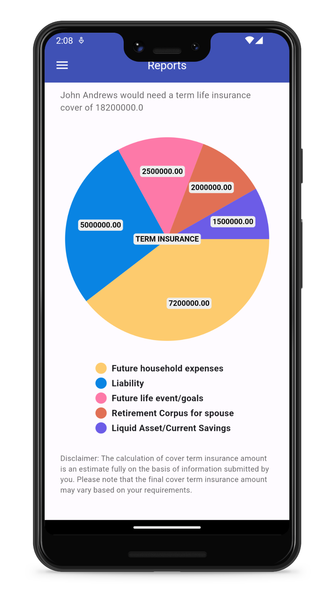 Term Insurance Calculator screenshot