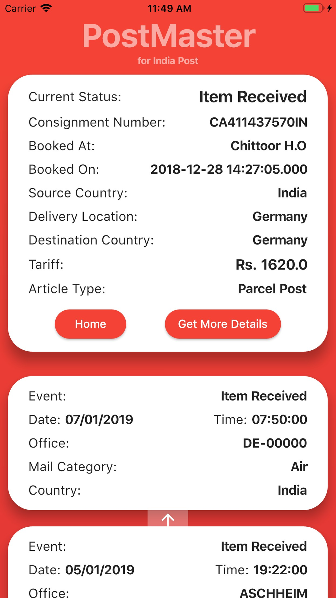 PostMaster for India Post screenshot