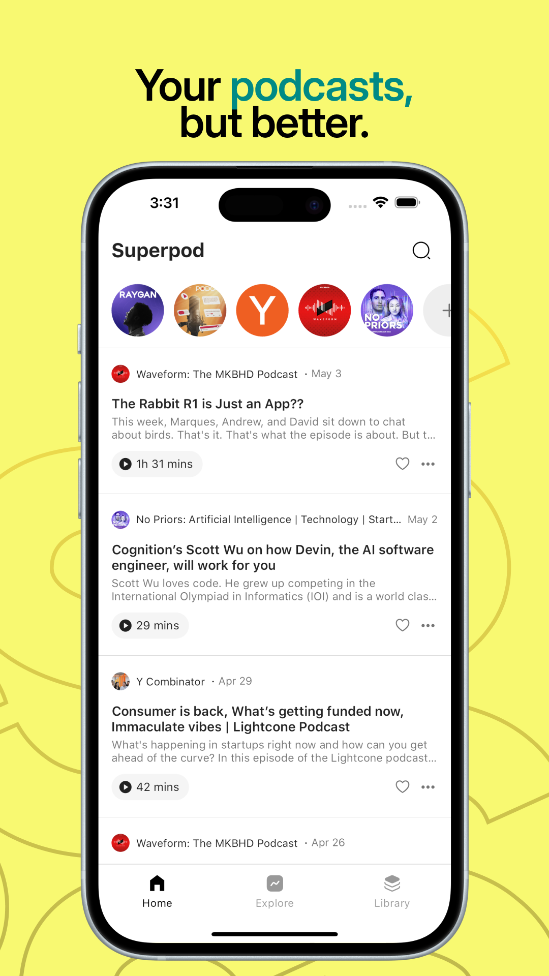 Superpod – The Podcasts App screenshot