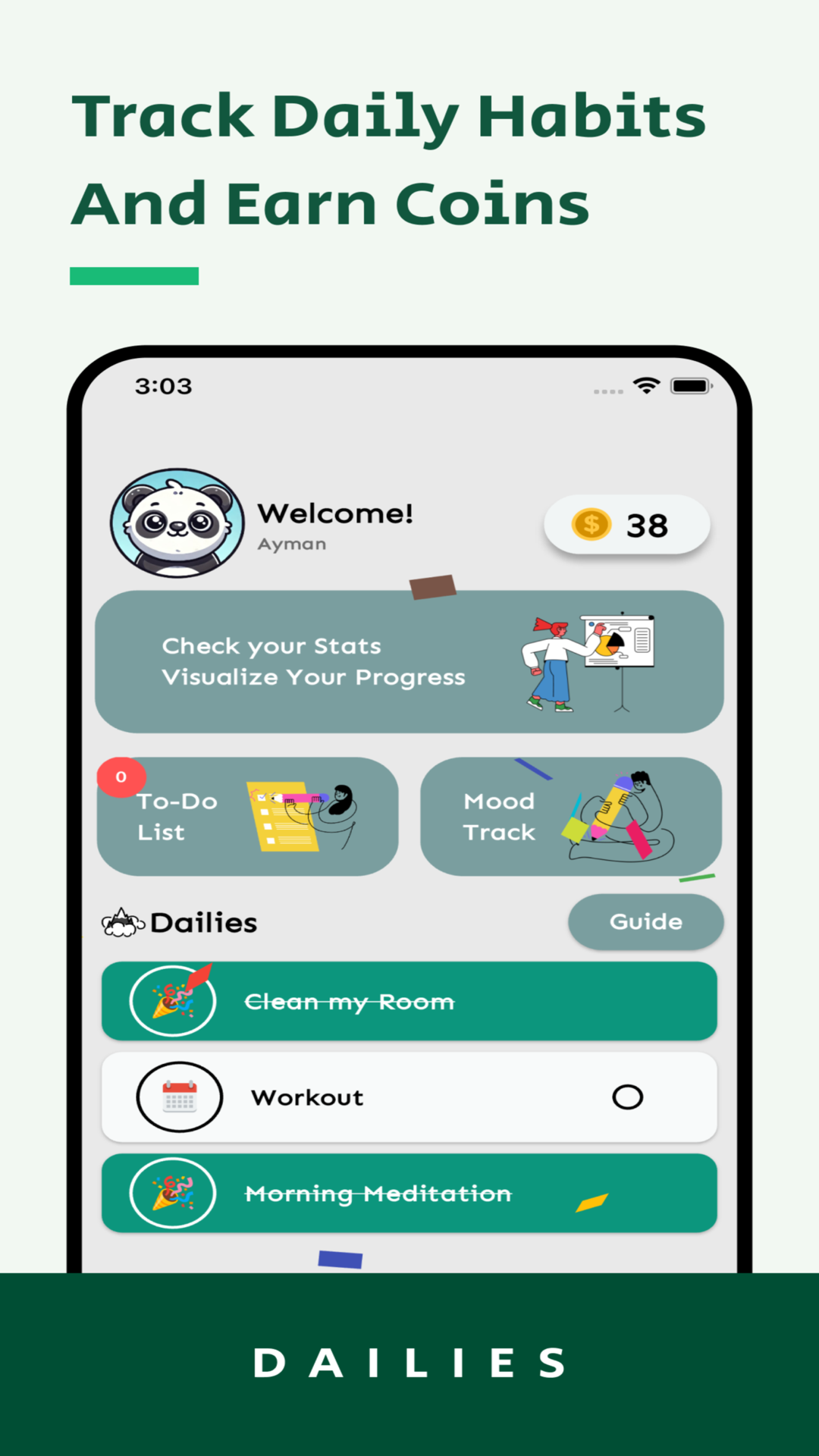 Dailies-Track Habits & Rewards screenshot