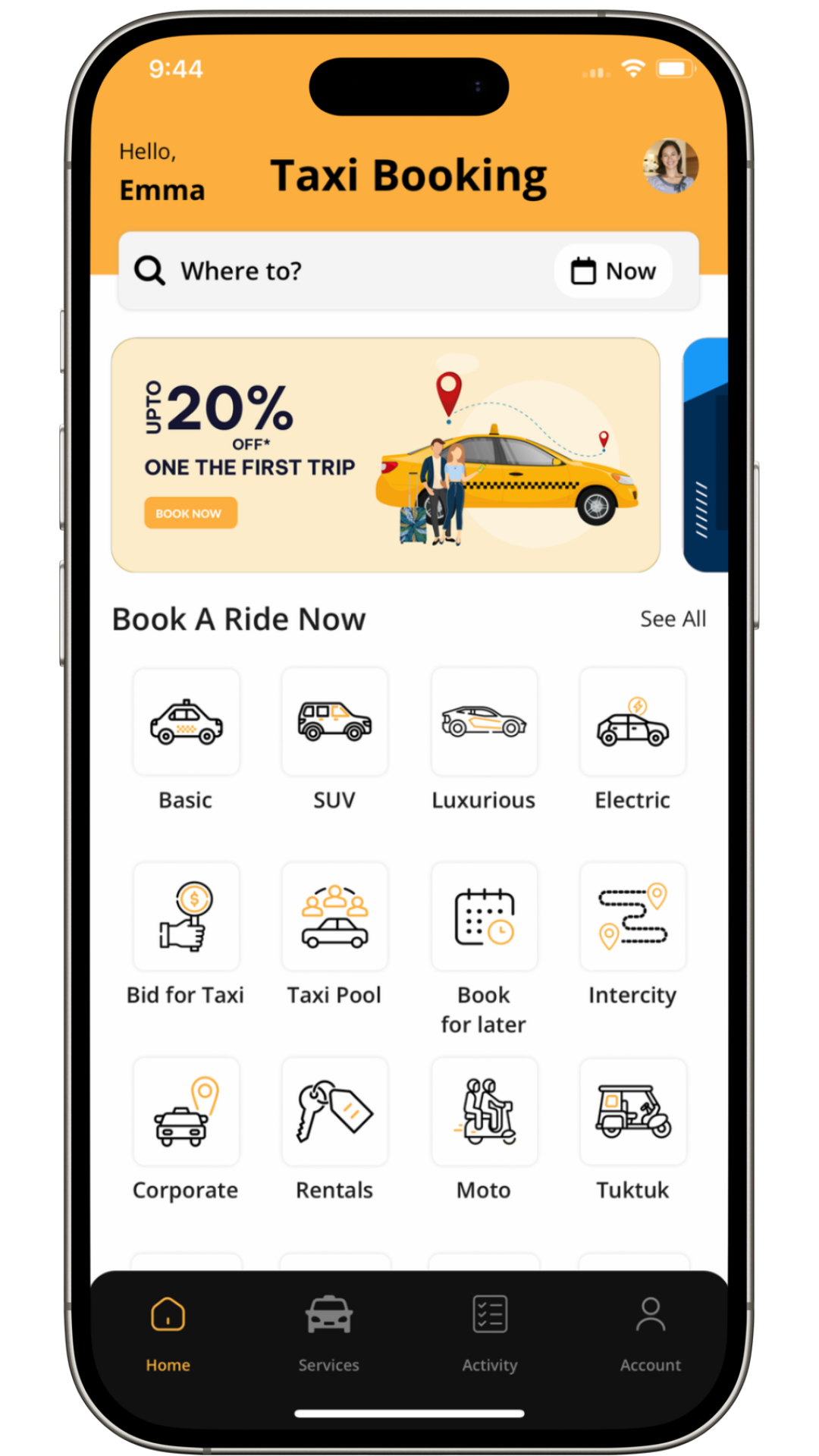 Uber Clone : Taxi Booking App screenshot