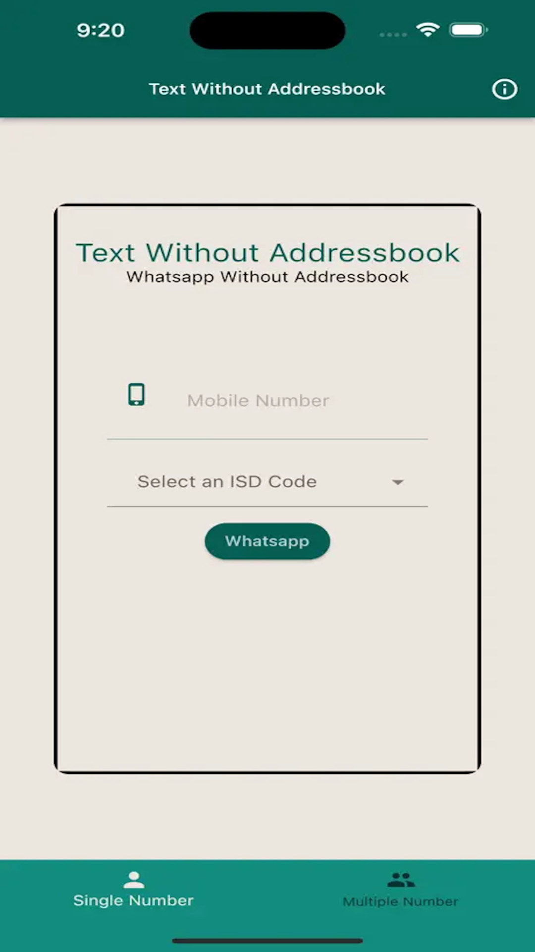 Text Without Addressbook screenshot