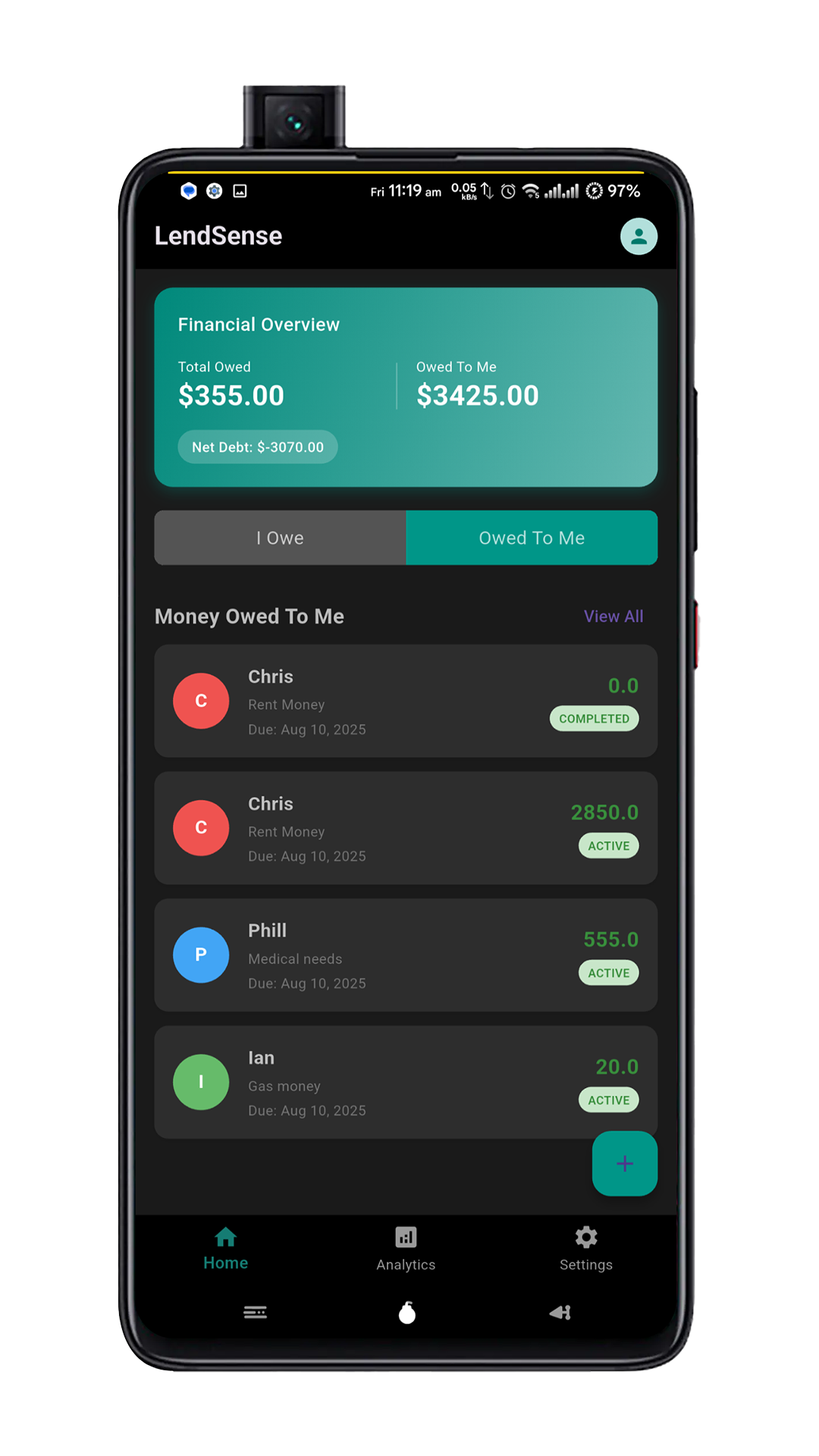 LendSense: Loan and Debt tracker screenshot
