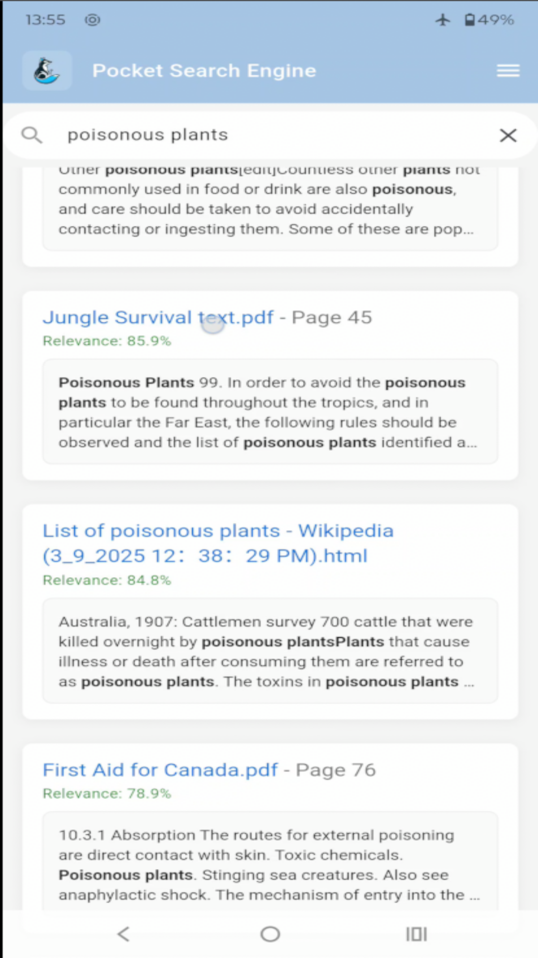 Offline Search Engine screenshot