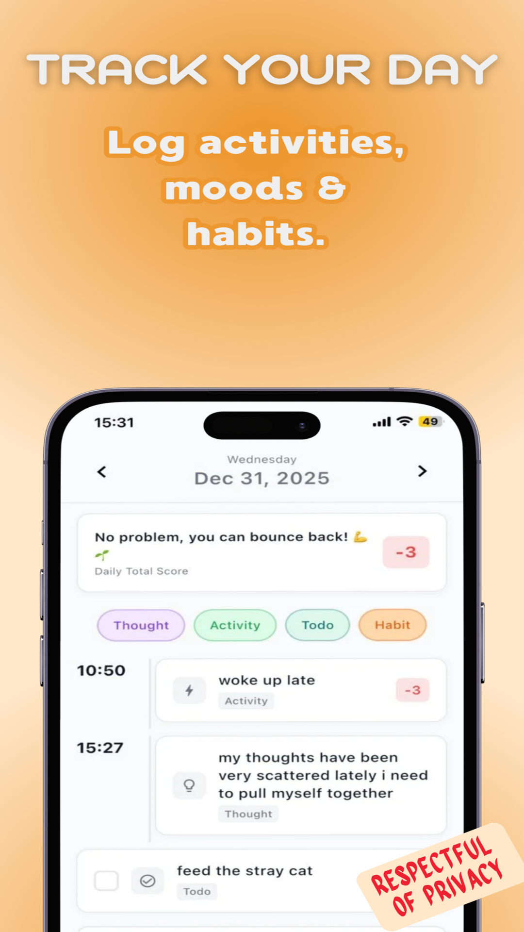 Dayvee: Daily Life Tracker screenshot