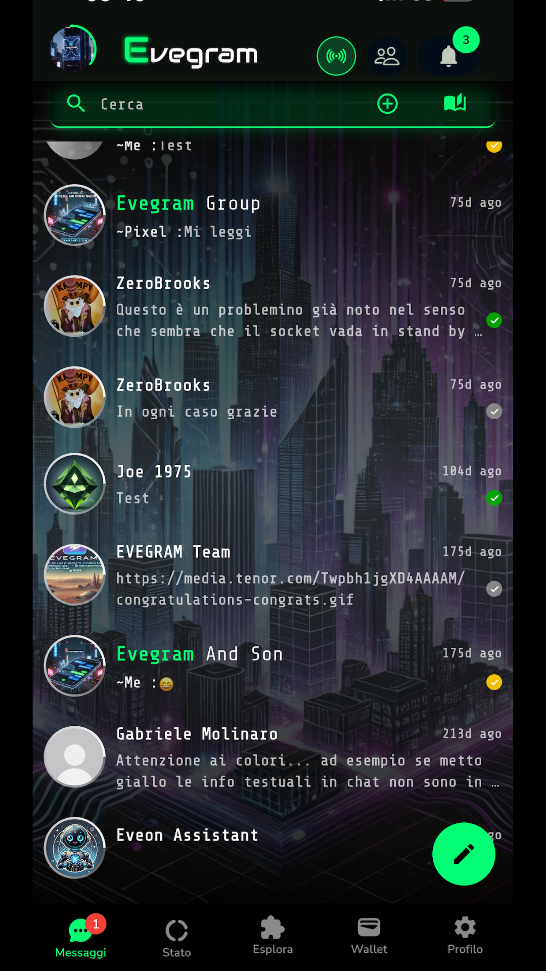 Evegram Messenger screenshot