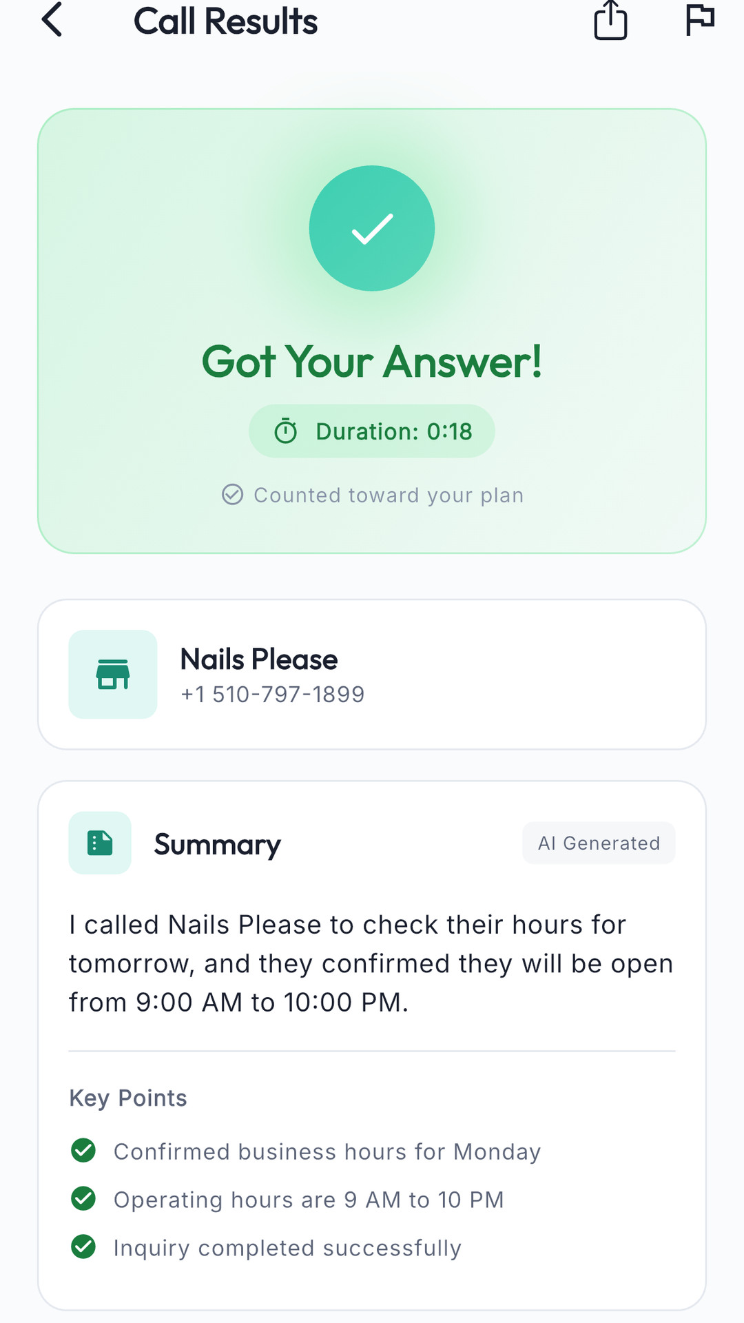 Callio: AI that calls any business on Google Maps screenshot