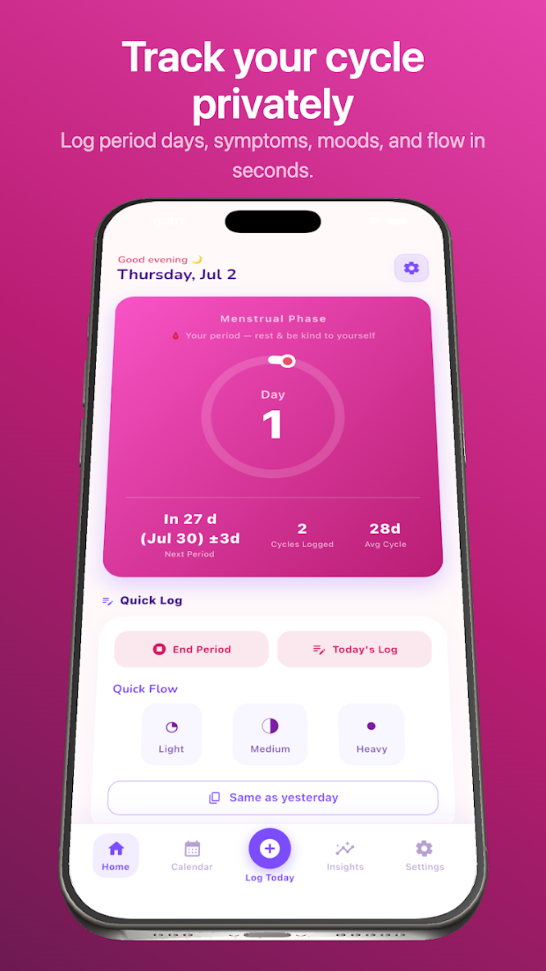 Period Tracker screenshot