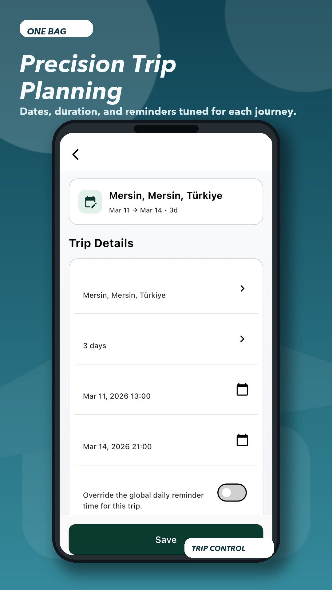 OneBag screenshot