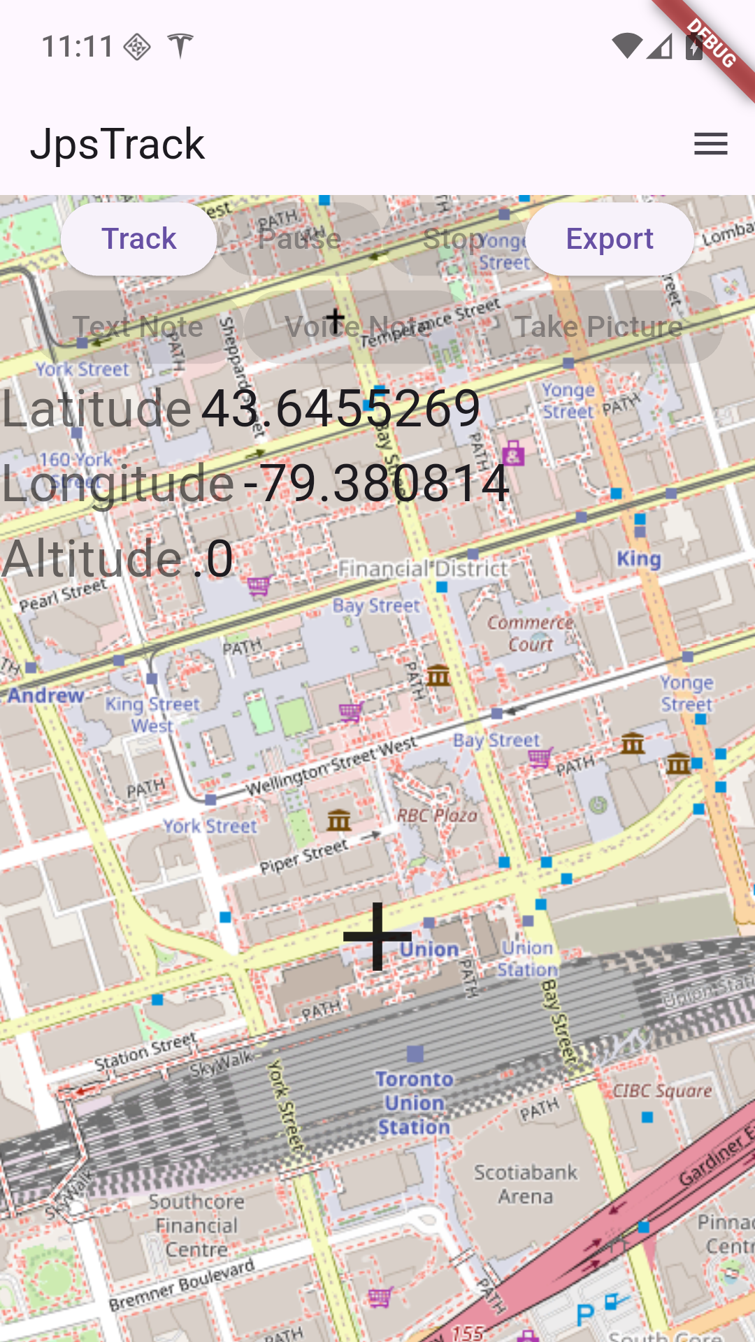 jpsTrack screenshot