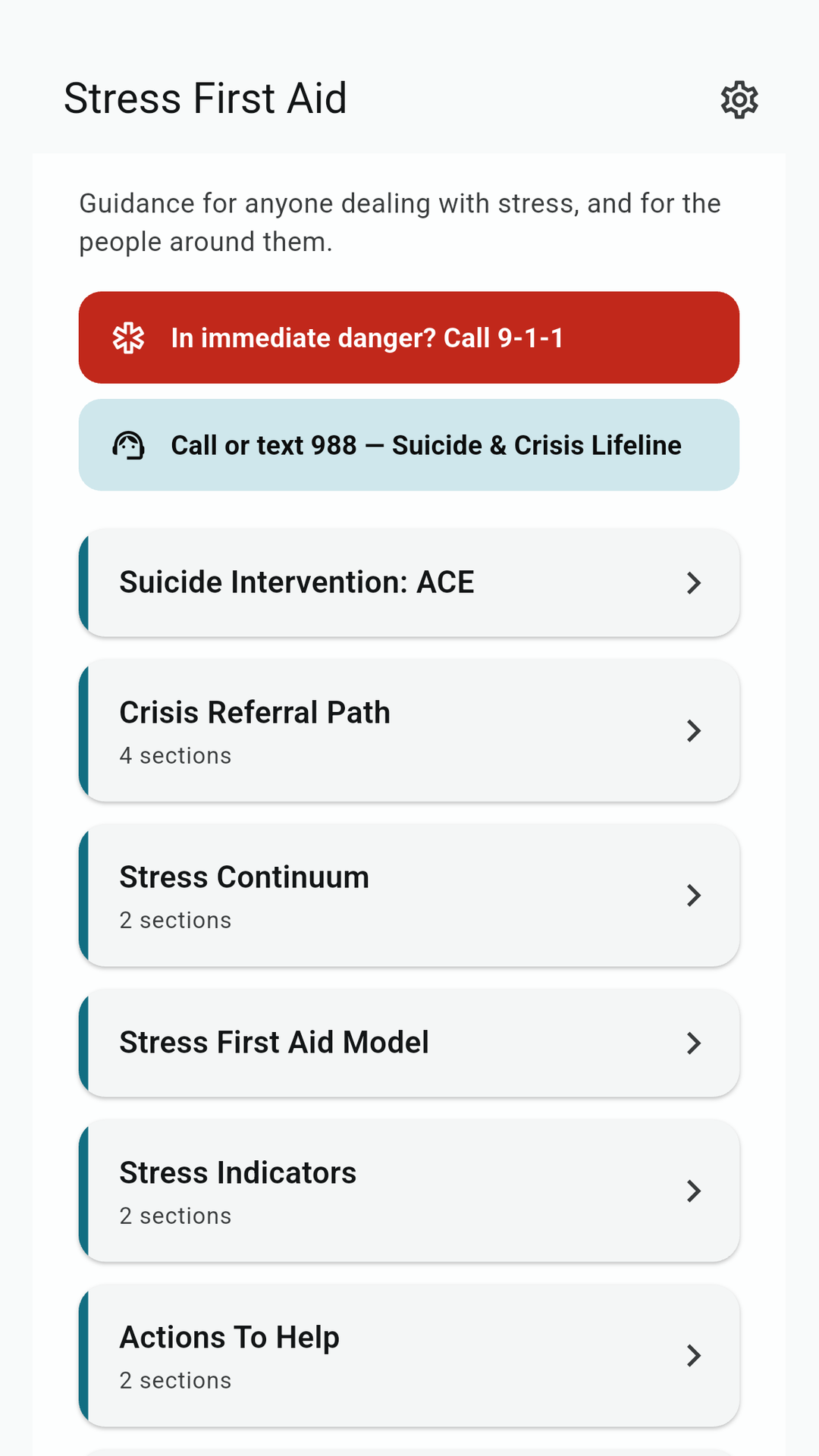 Community Stress First Aid screenshot