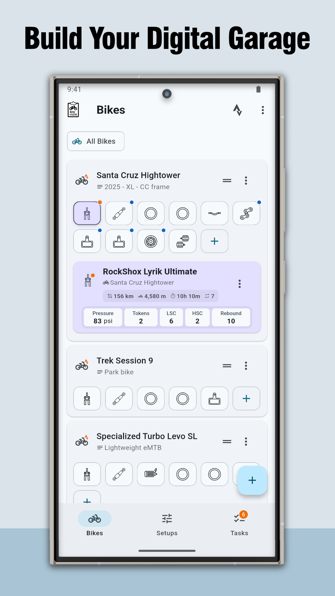 Bike Setup Tracker screenshot