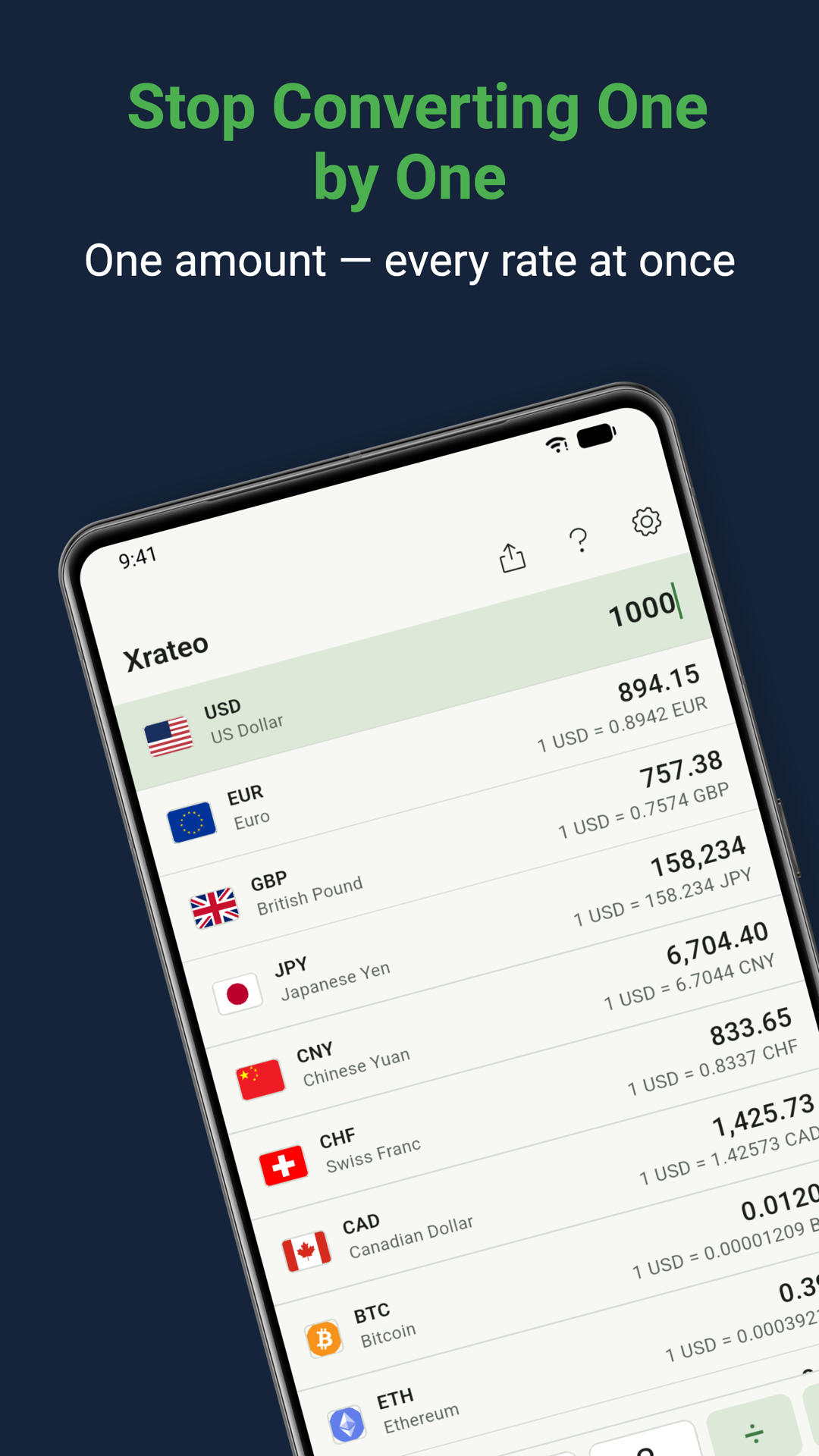 Xrateo: Currency Converter screenshot