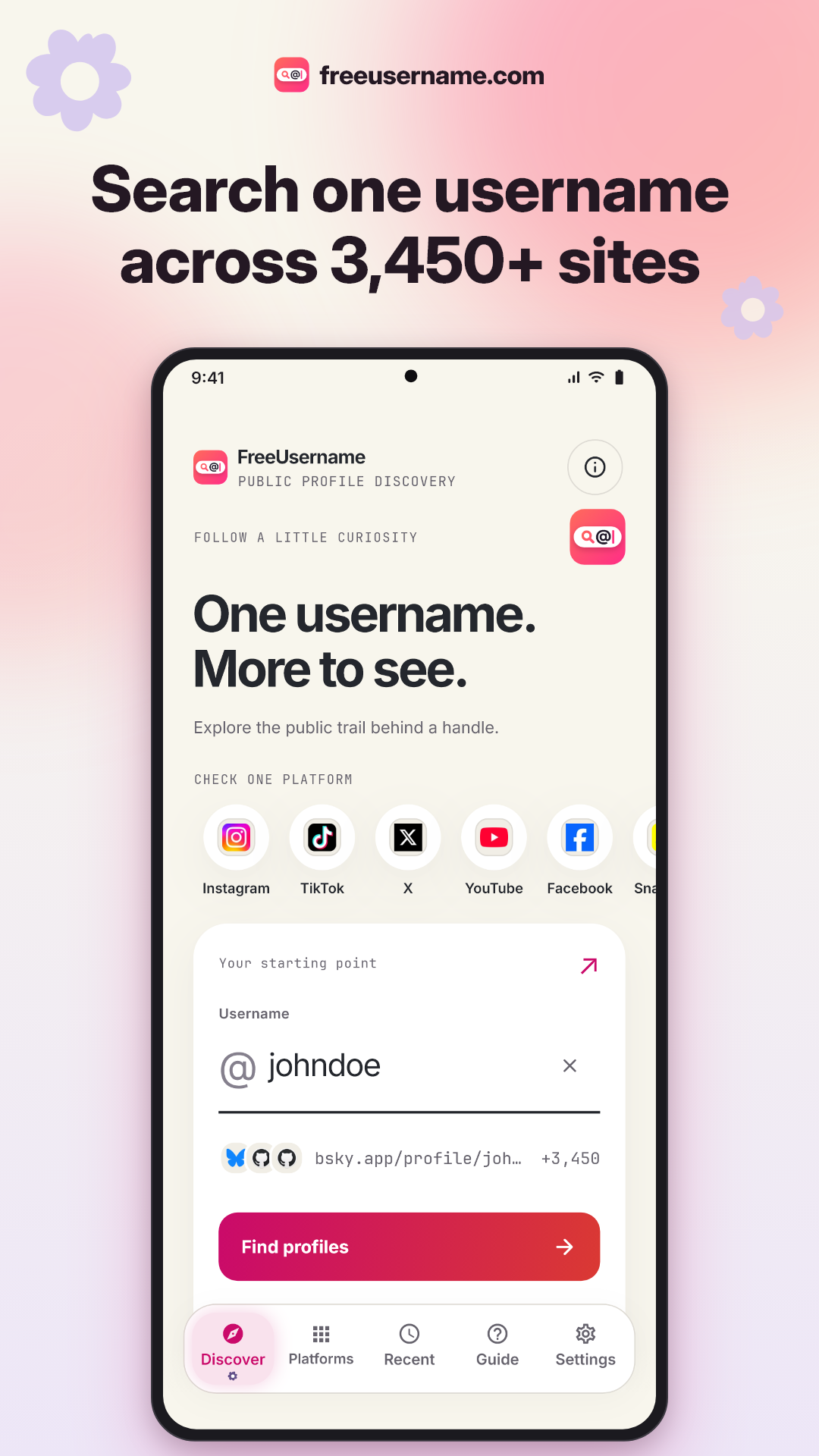FreeUsername: Username Checker : Whatsmyname apps screenshot