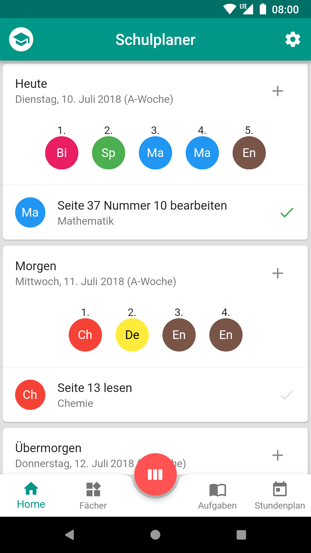 Schoolplanner screenshot