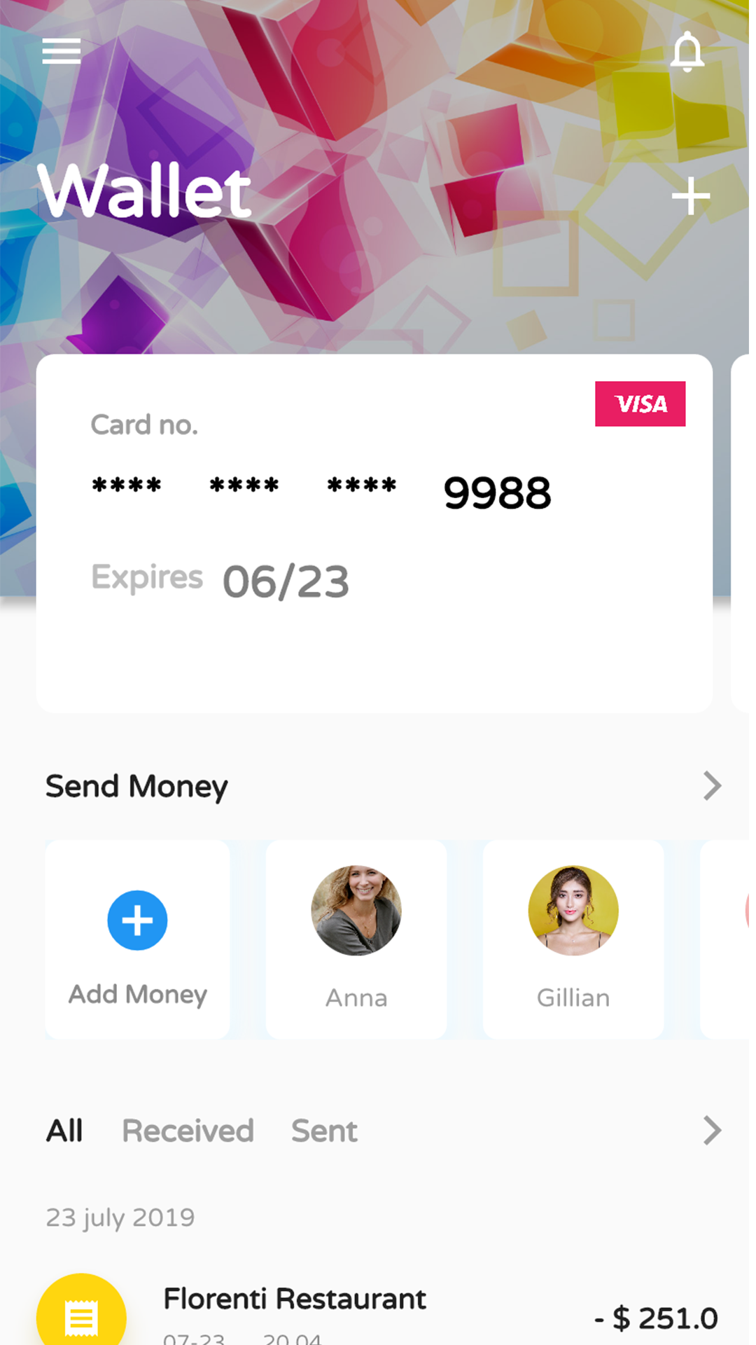 Flutter Wallet App screenshot