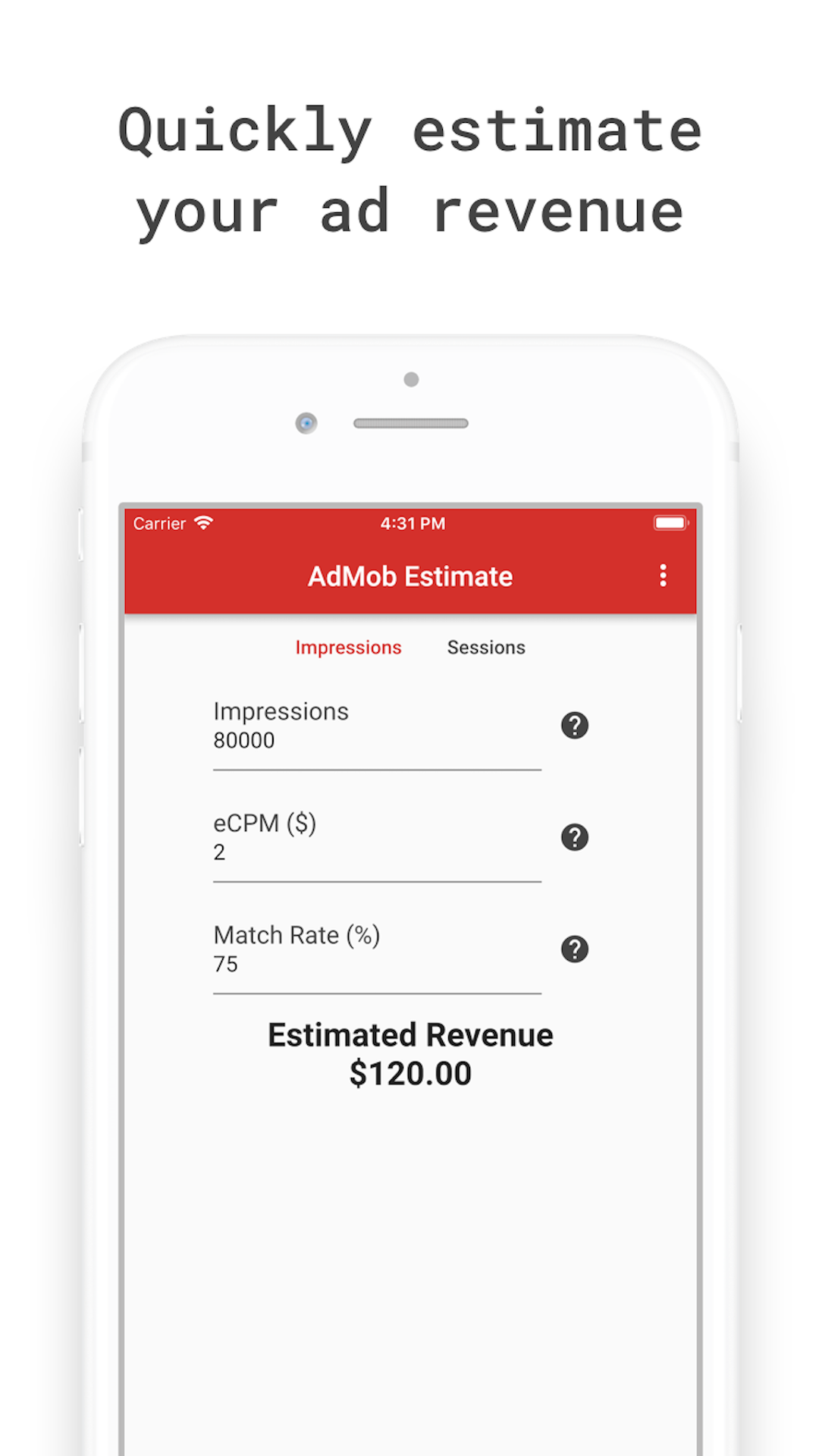 AdMob Estimate screenshot