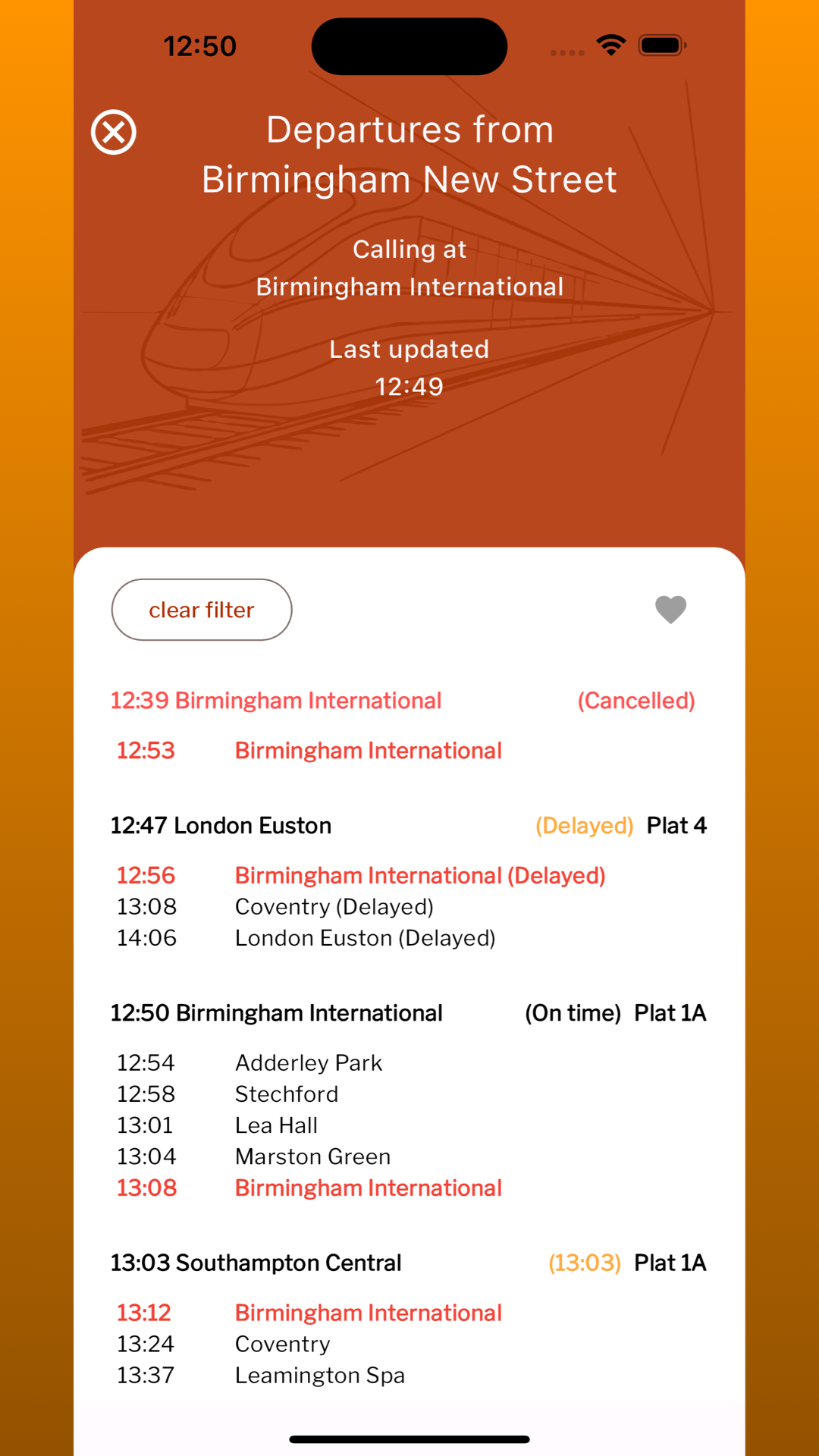 Now Departing screenshot