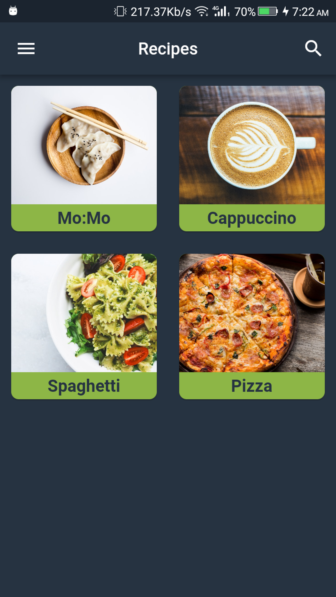 Recipes screenshot