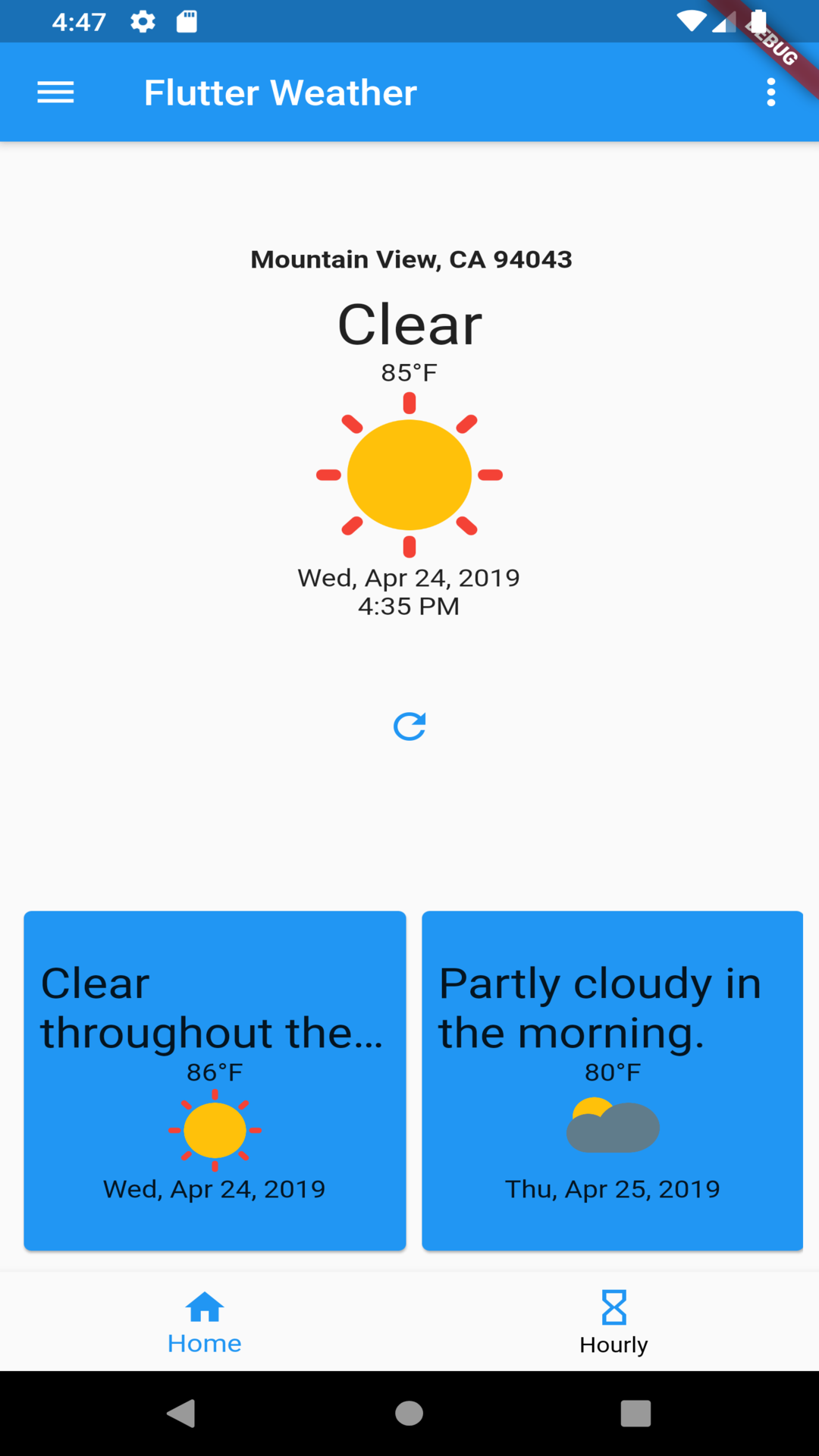 Flutter Weather powered by DarkSky screenshot