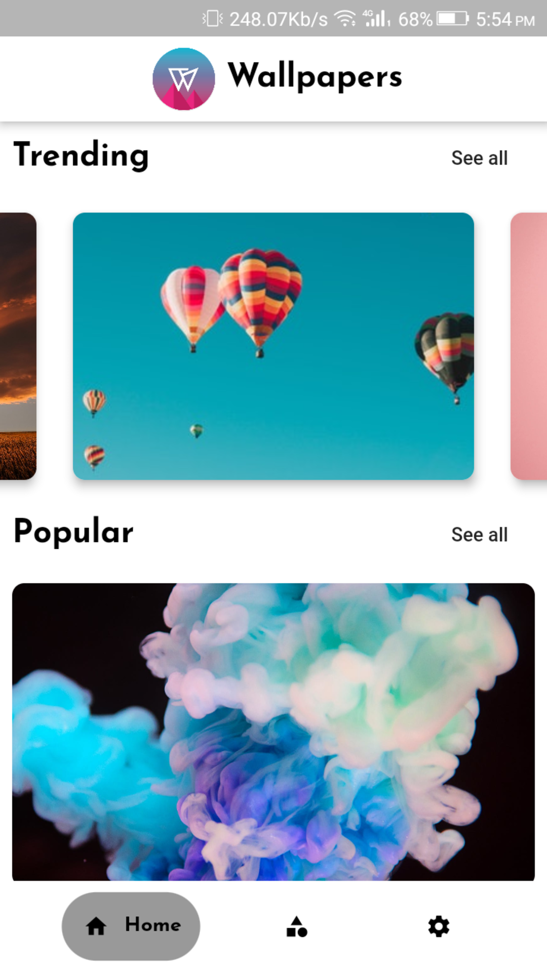 Wallpaper app with Dynamic Theming screenshot
