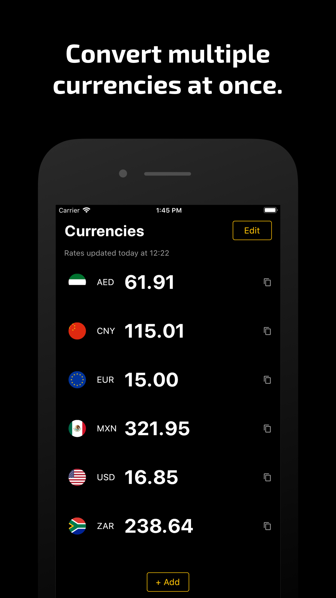 Concurrency Currency Converter screenshot