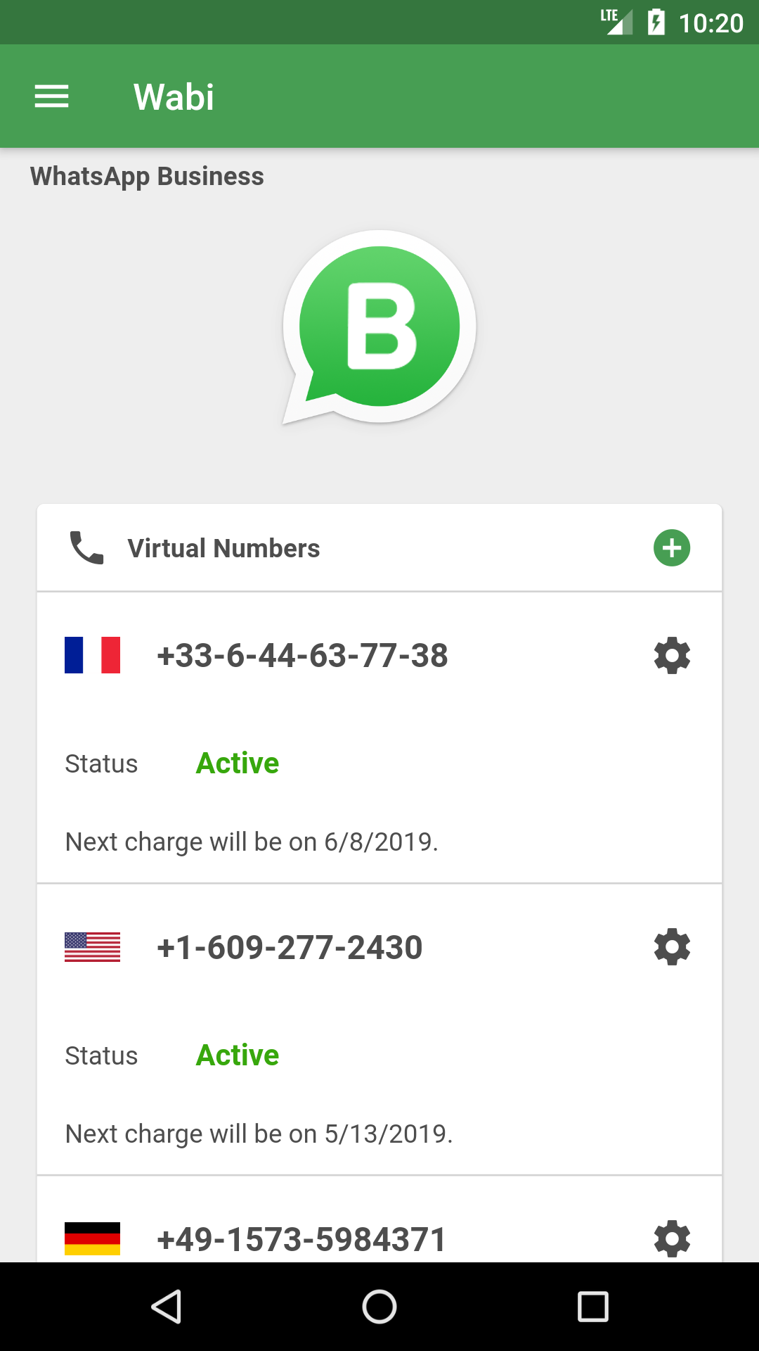 Wabi - Virtual Number for WhatsApp Business screenshot