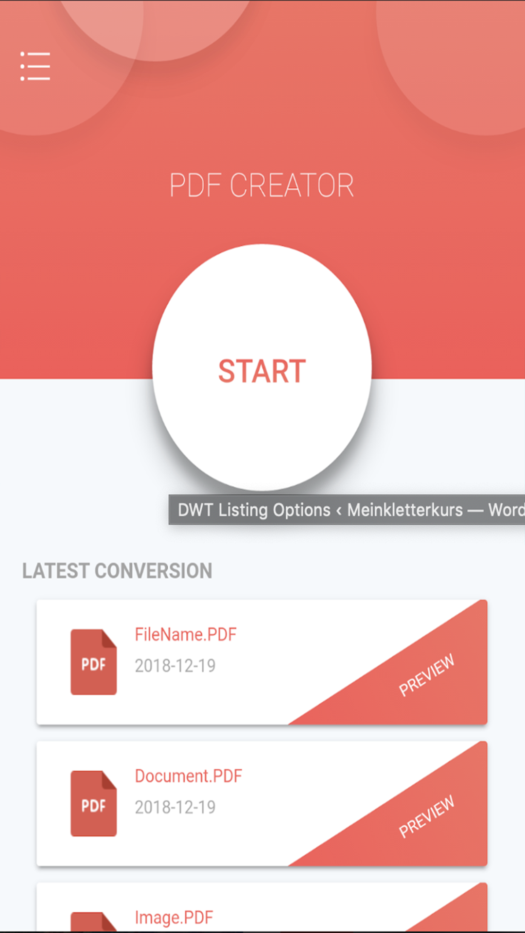 Crear PDF screenshot