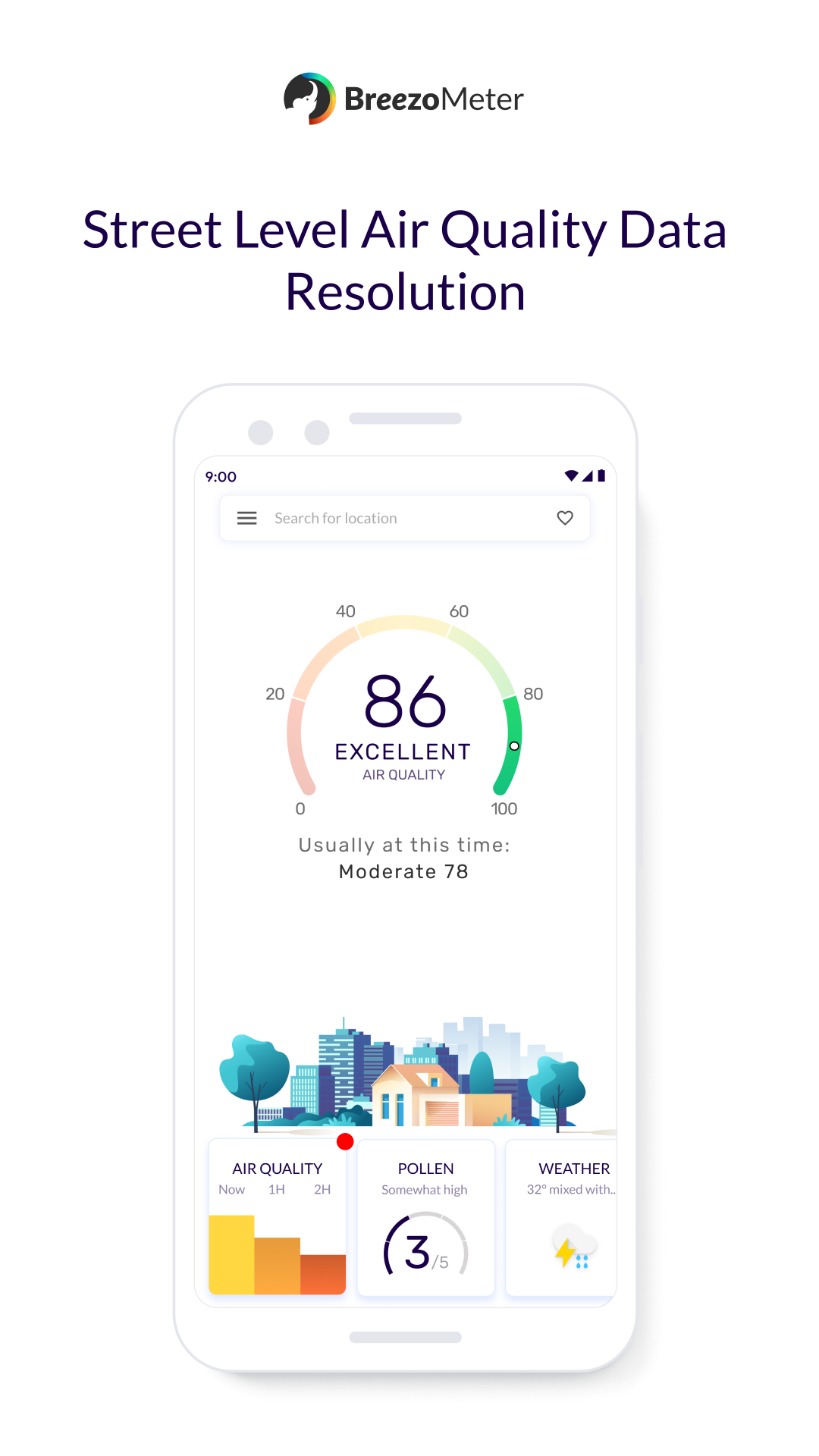 Air Quality Index BreezoMeter screenshot