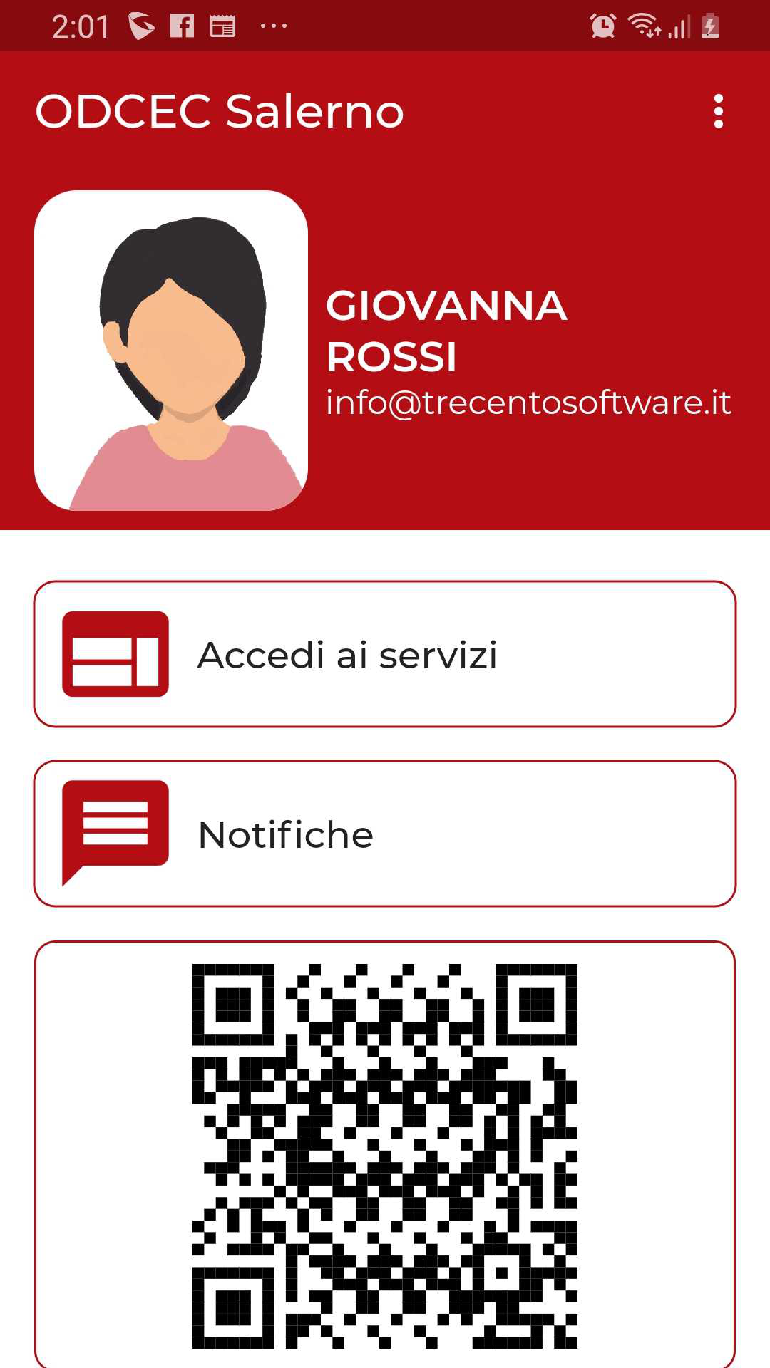Servizi iscritto ODCEC screenshot