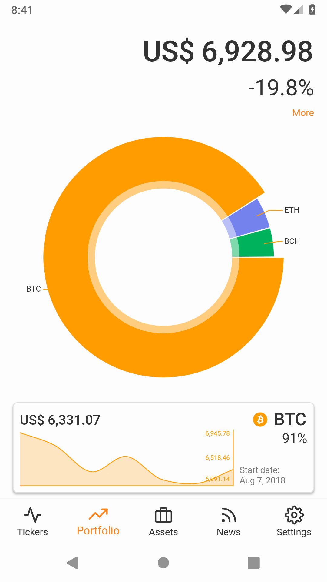 Bitfolio screenshot