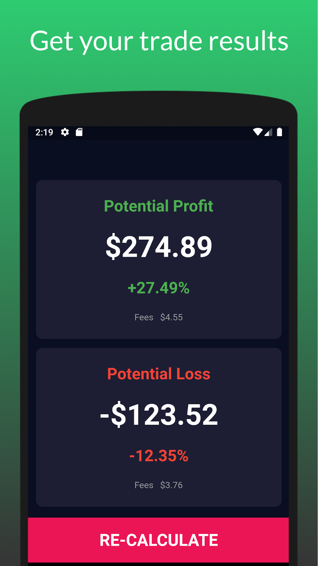 Trade Plan screenshot