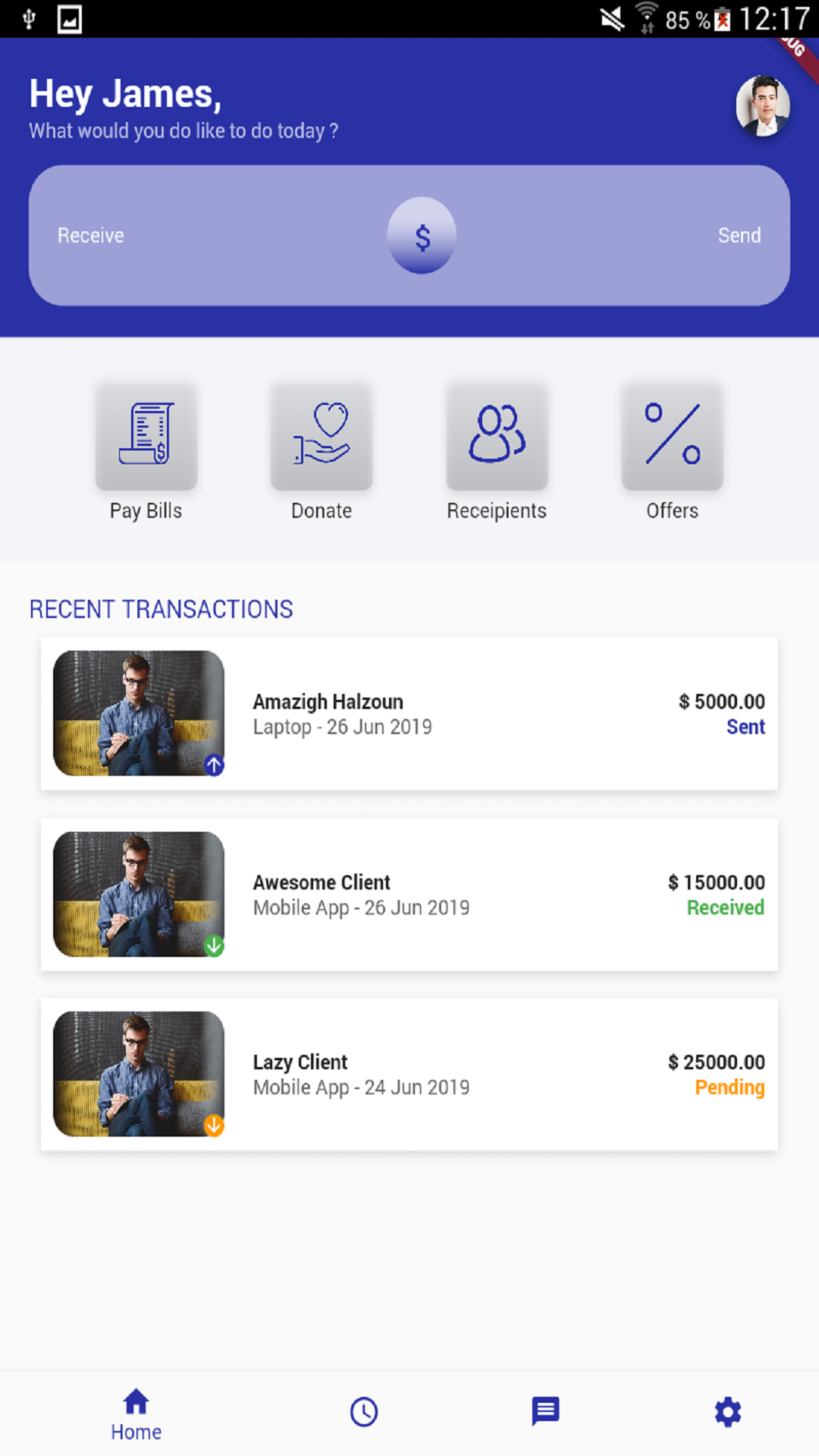 Payment APP UI screenshot