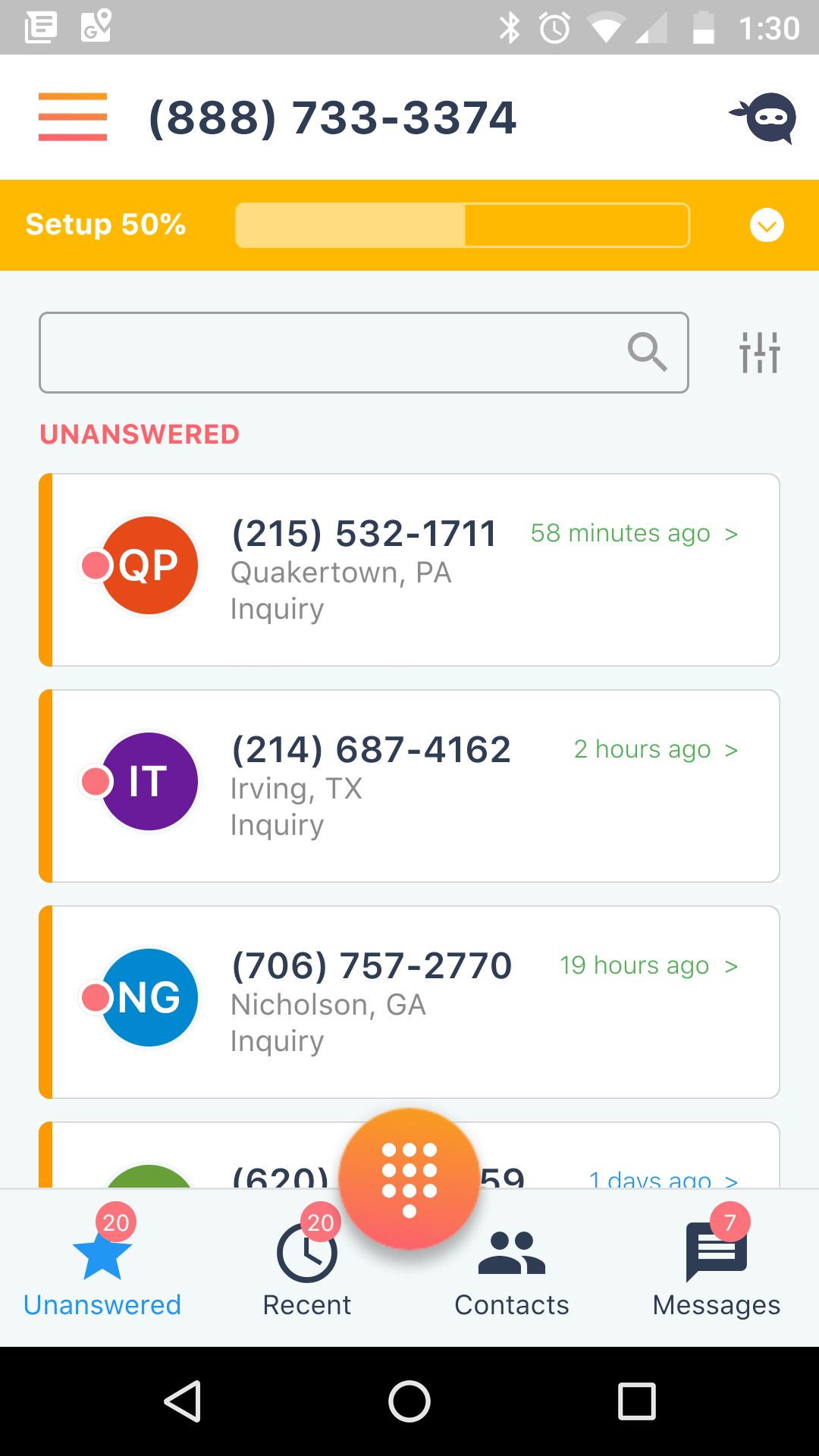 Ninja Number Second Phone Line screenshot