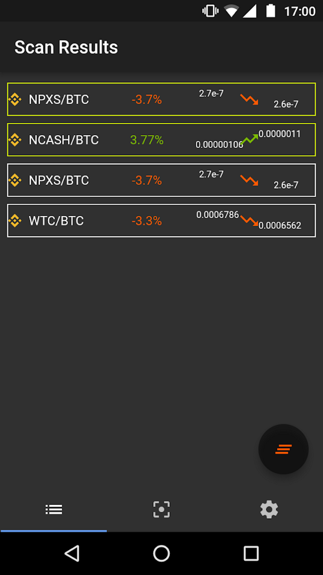 Simple Crypto Scanner screenshot