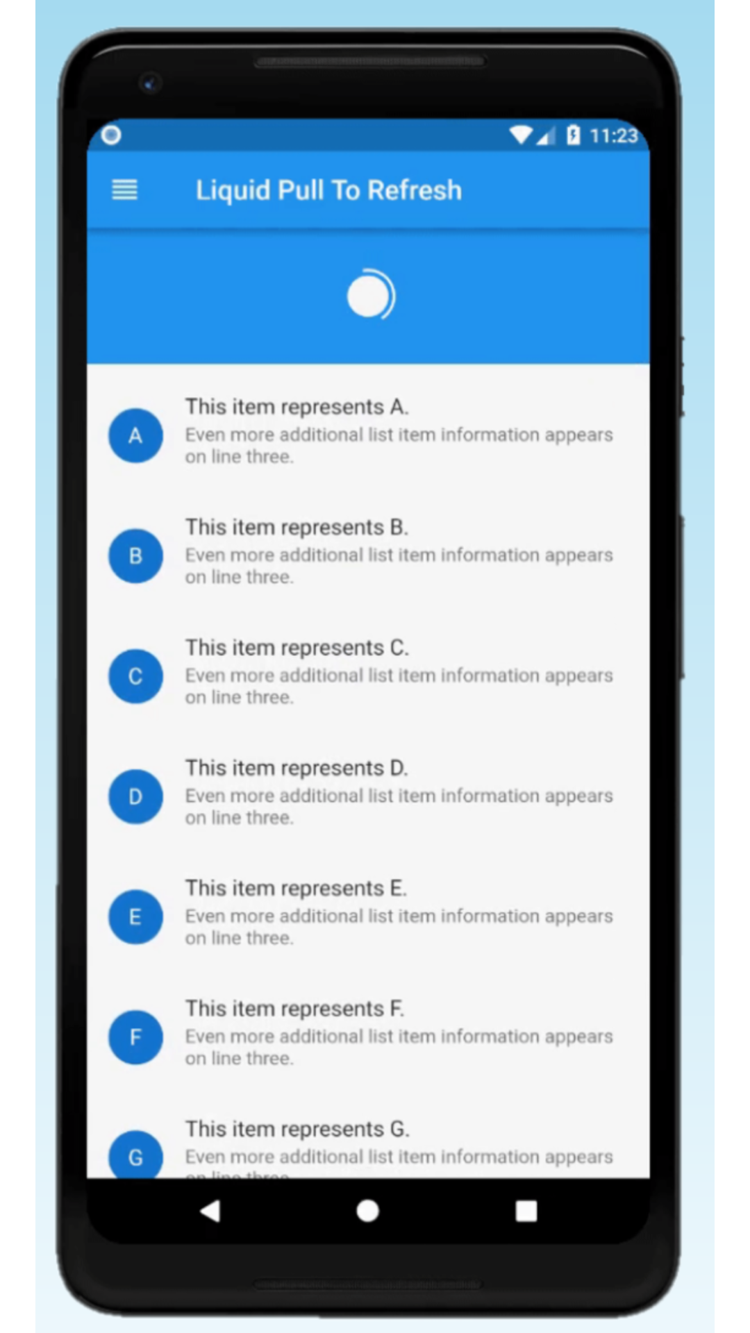 Liquid Pull To Refresh screenshot