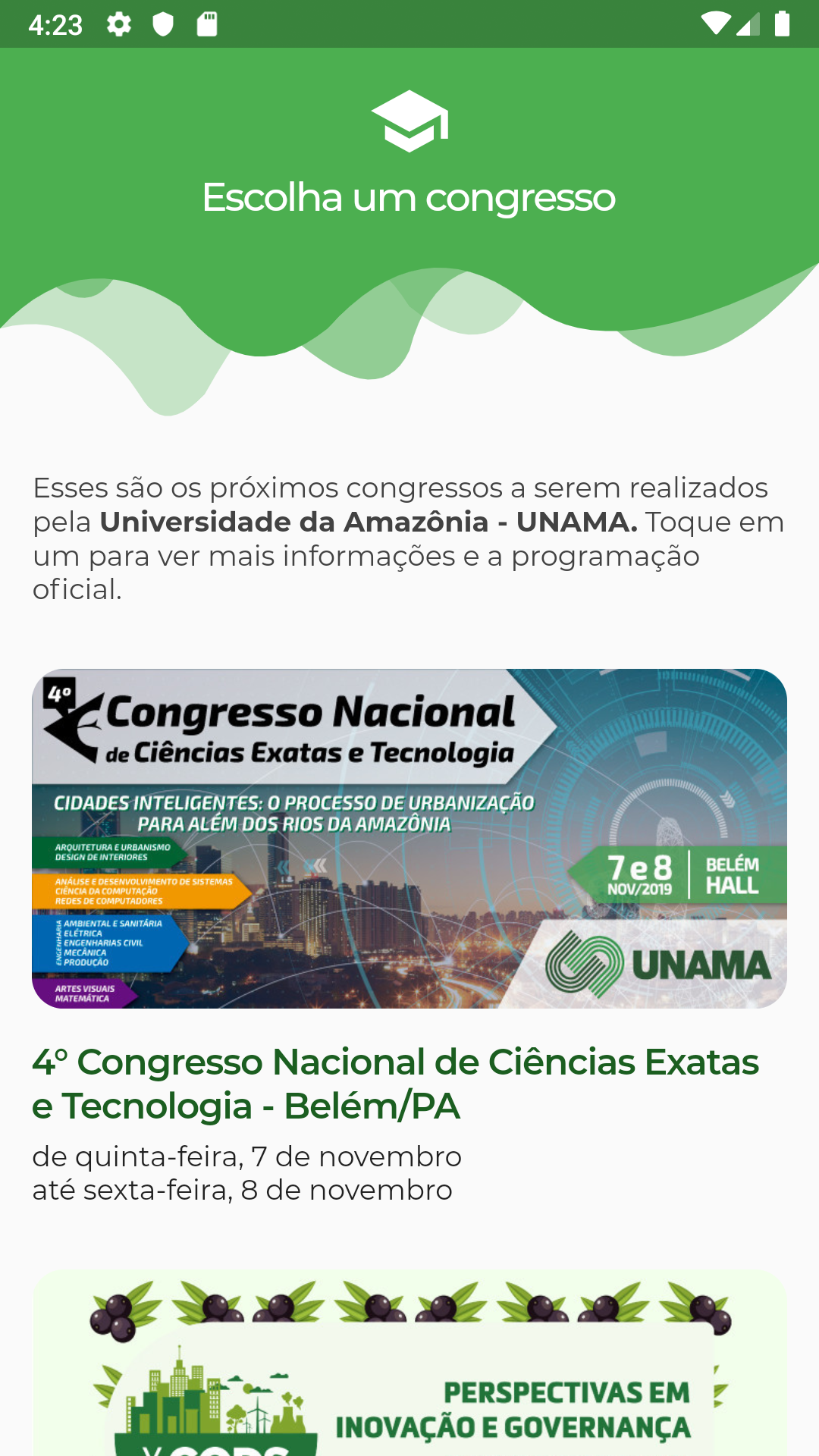 Congressos UNAMA screenshot