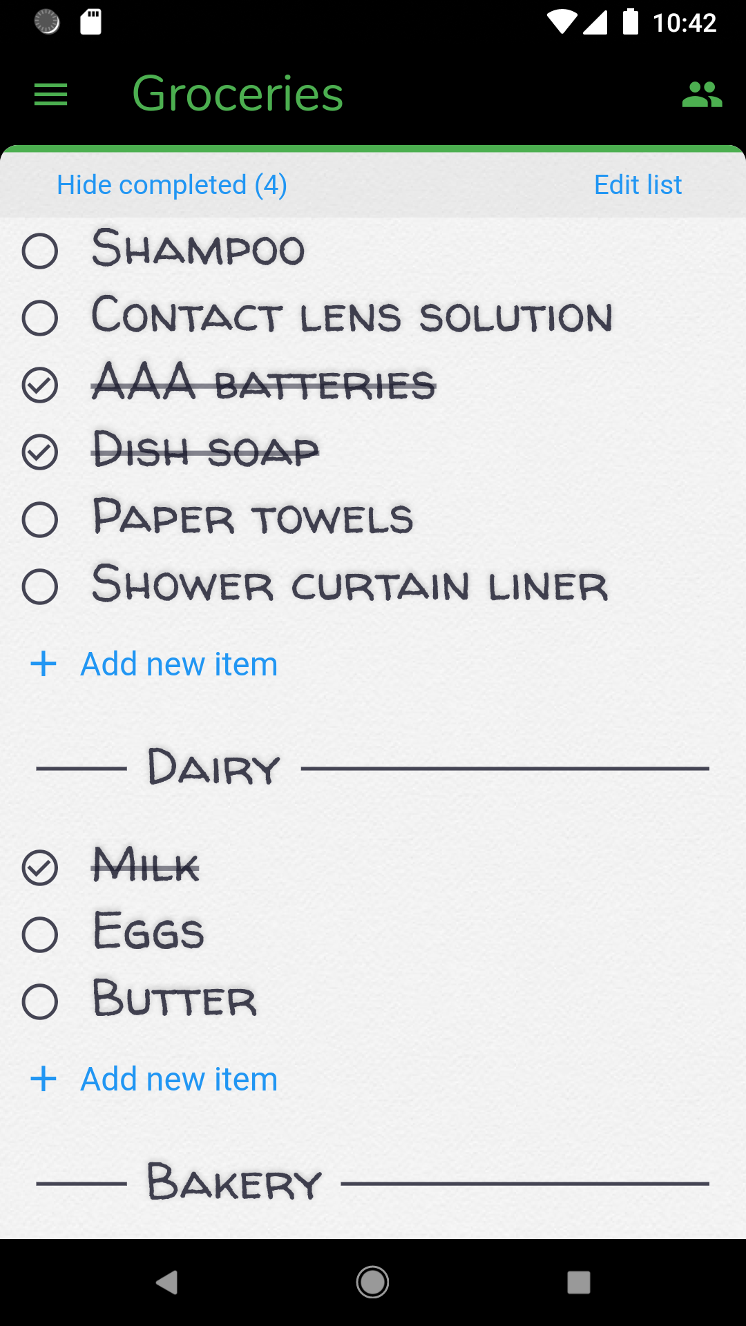 Shared Groceries screenshot